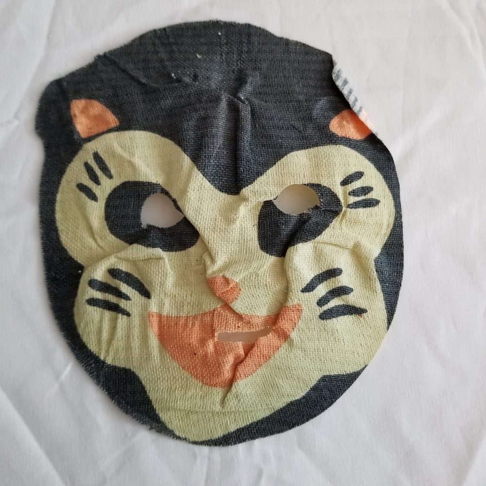 🎃SOLD! Rare! Vintage Halloween Cat Mask Witch Costume - Picture 3 of 12